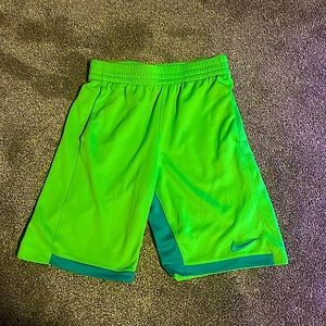 Nike kids neon green shorts